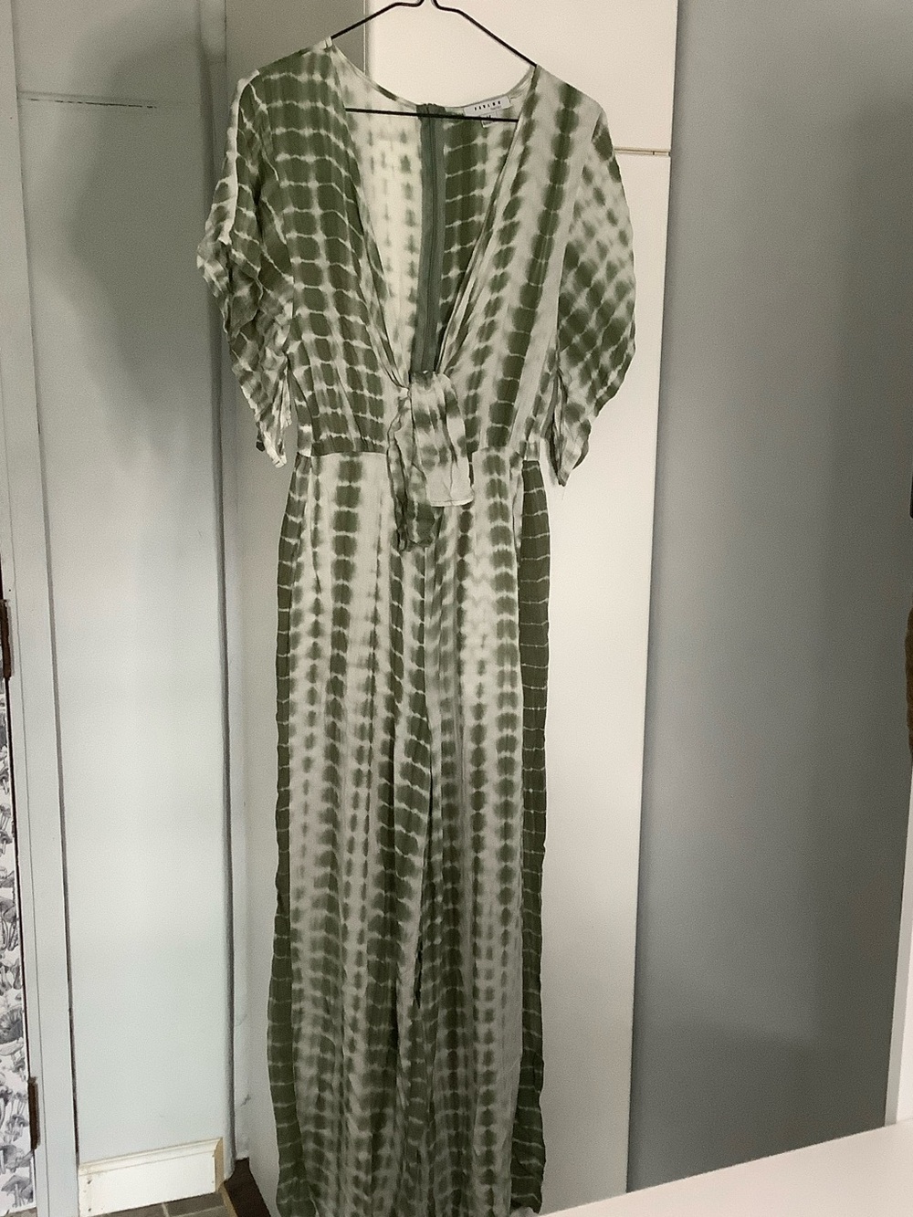 FAVLUX Olive & Cream Tie-Dye Jumpsuit
